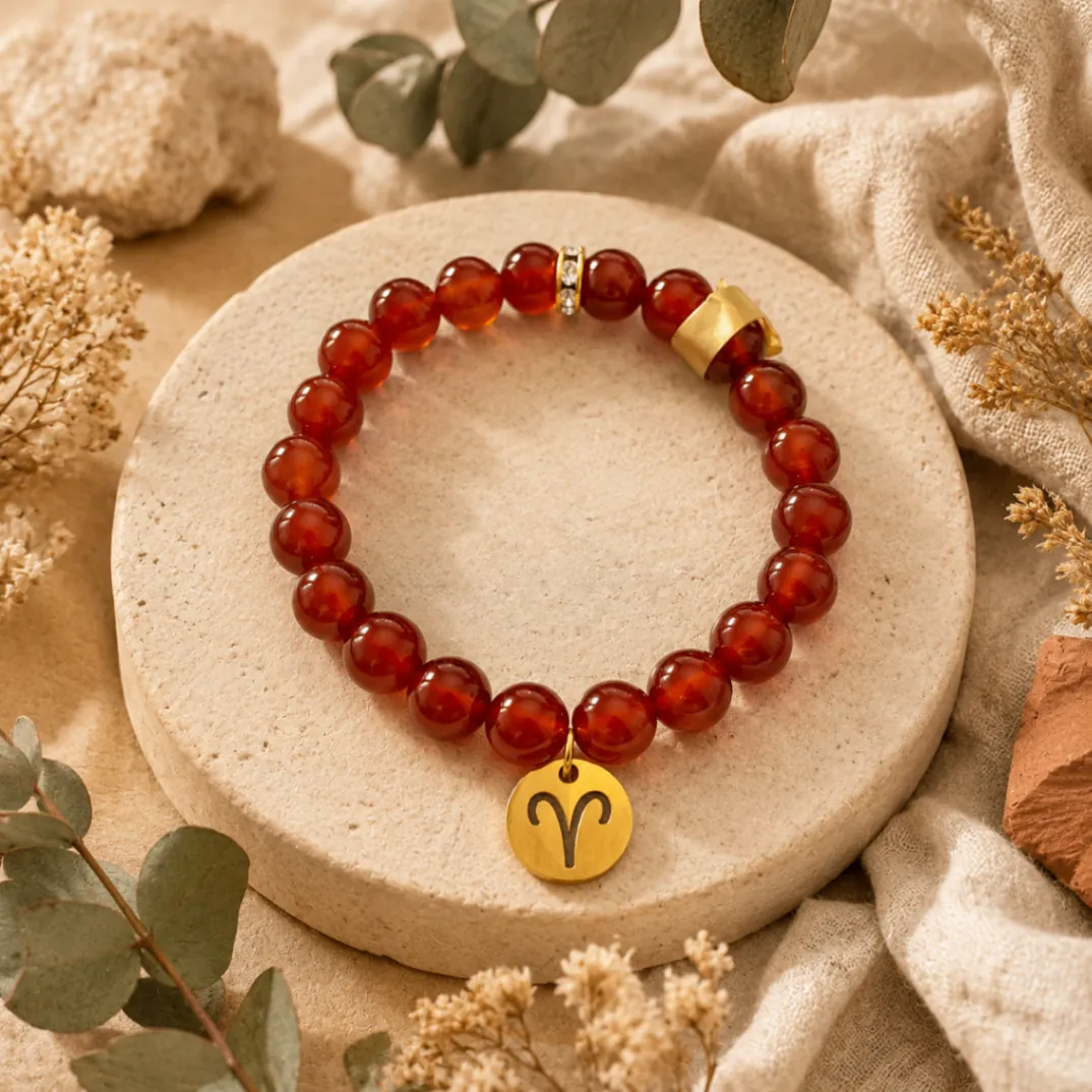 Bracelet Bélier — agate rouge