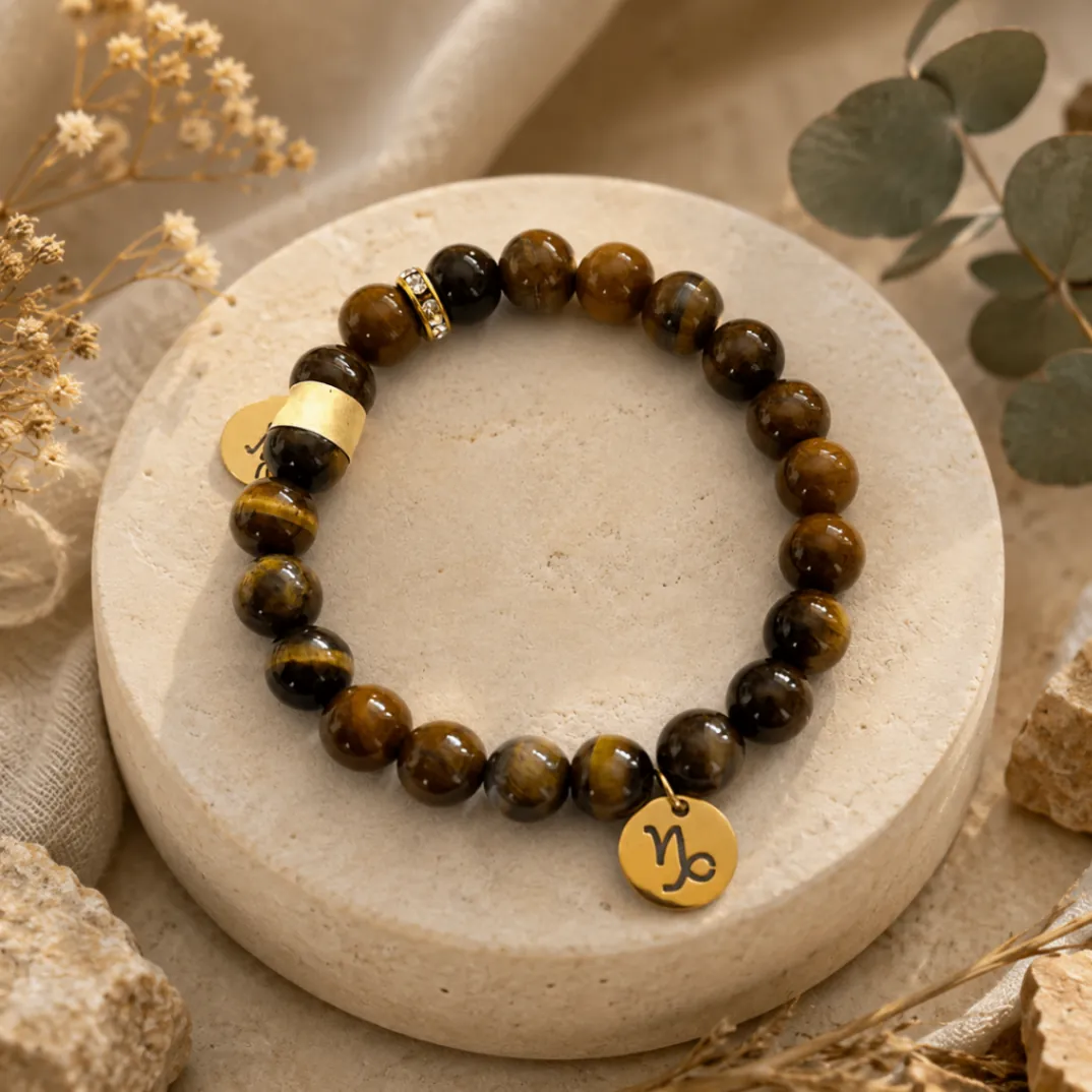 Bracelet Astro Capricorne — œil du tigre